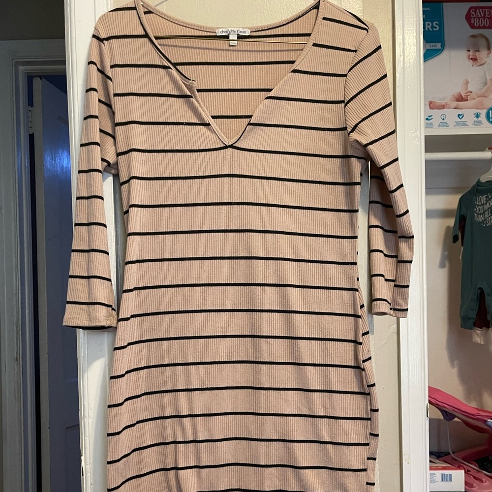 Charlotte Russe midi dress bodycon strips